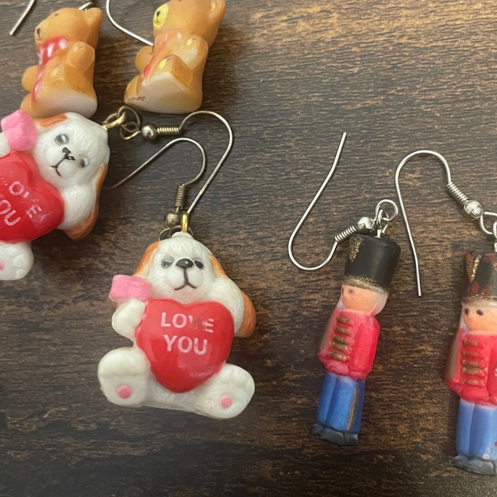 5 Pairs Vintage Holiday‎ Earrings - Picture 4 of 4